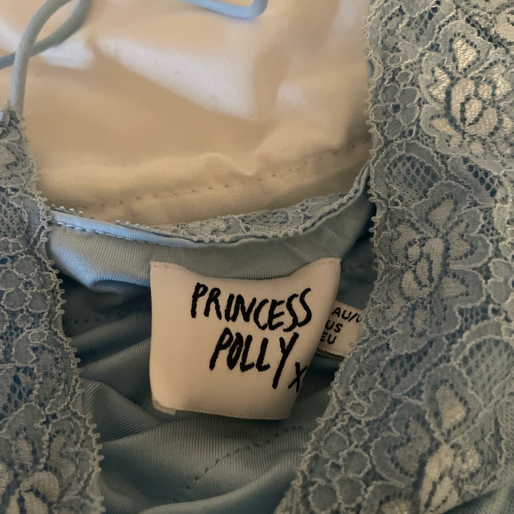 Princess Polly Sky Blue Lace Overlay
